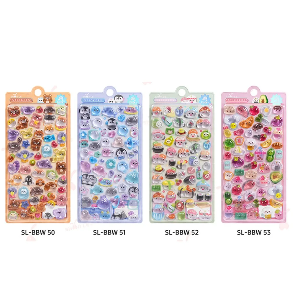 

Embossed Animal/Flower 3D Crystal Sticker Melody DIY Crafts Cartoon Animal Sticker PVC DIY Stickers Kid Motivational Sticker