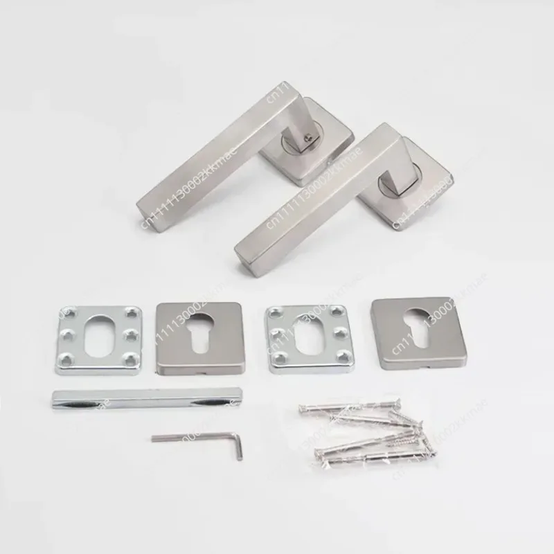 Stainless Steel Square Door Handle Simple Split Right Angle Modern Interior Bedroom Door Lock Handle