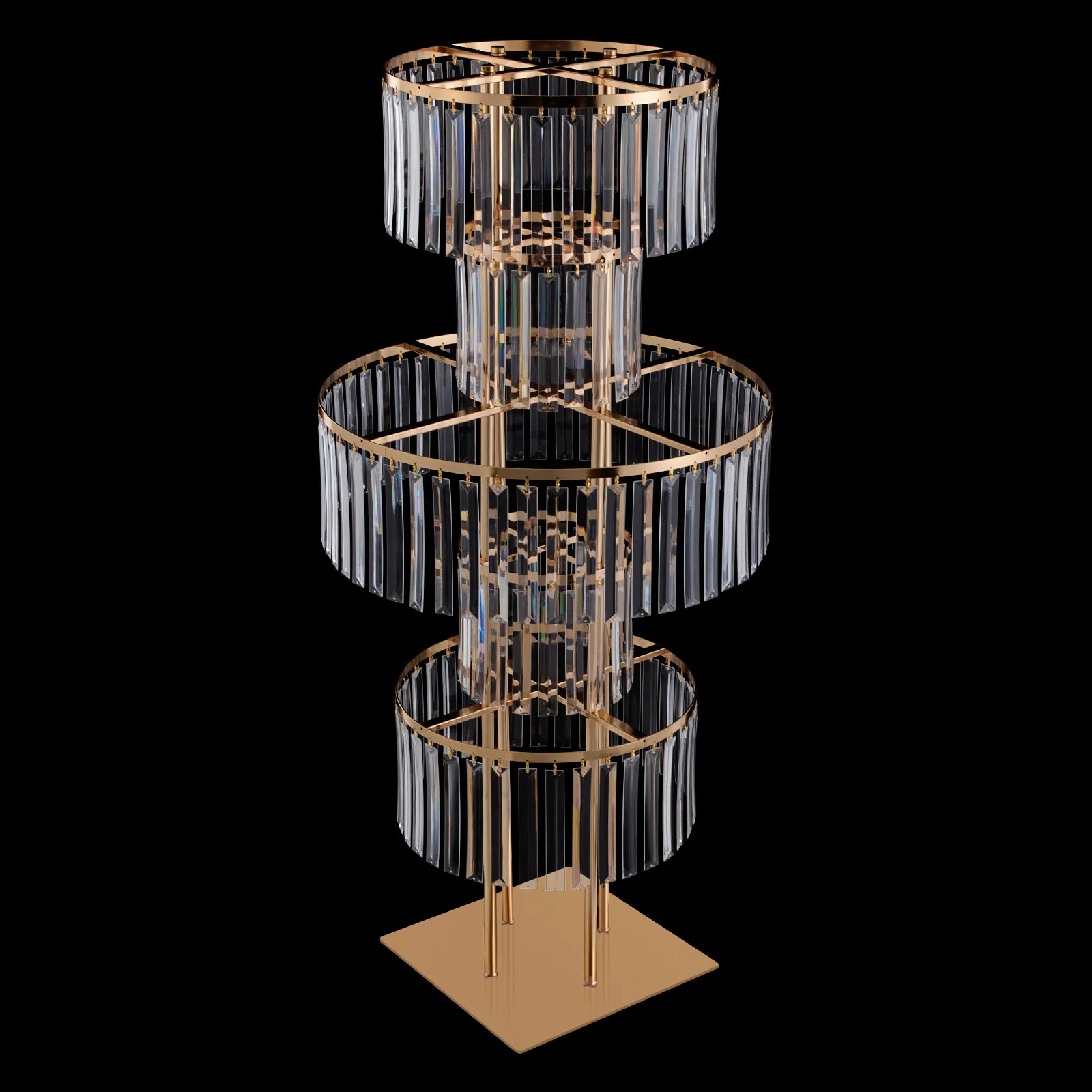 حامل زهور كريستال بخمس طبقات - رف عرض حديد حديث مطلي بالكهرباء في الولايات المتحدة