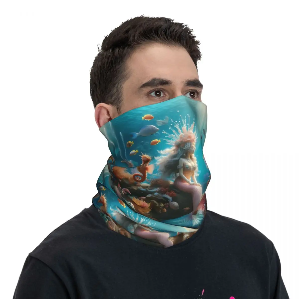 Mermaid Scarf Neckerchief Neck Face Mask Polyester