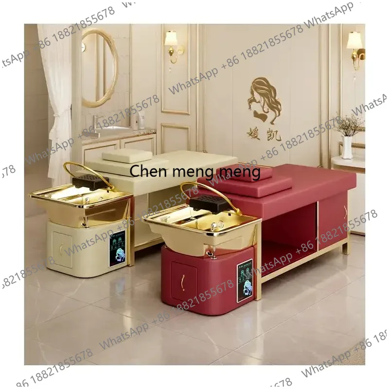 Luxury Golden Head Spa Bed for Beauty Salons Special Thai Massage Shampoo Bed New Arrivals