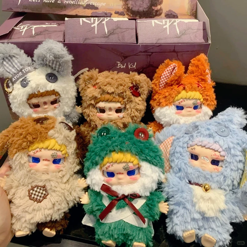 

Подлинная серия Bad Kid Kippo Let's Have A Rebellious Escape, слепая коробка, милые аниме-куклы, виниловые плюшевые подвески, загадочная сумка-сюрприз