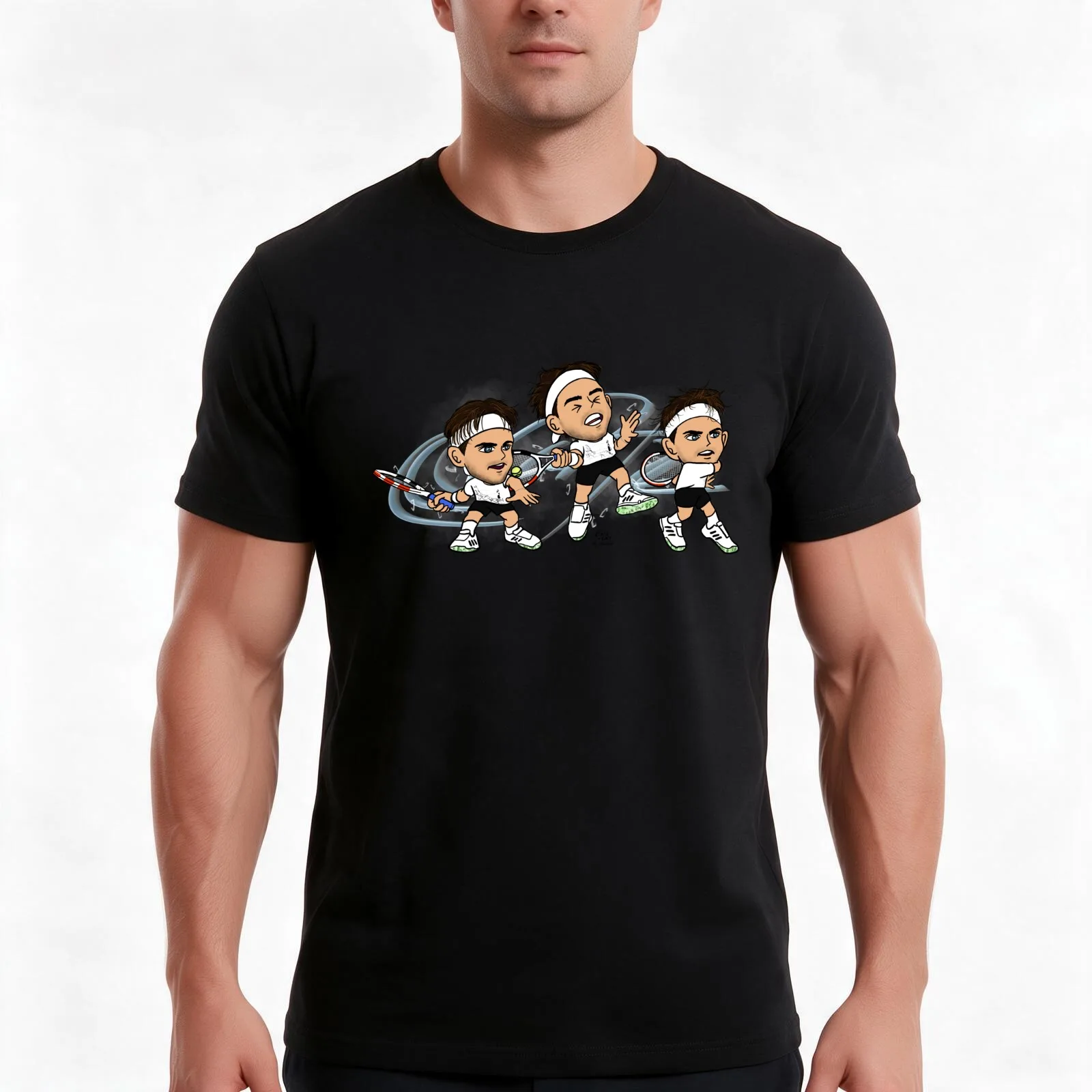 Dominic Thiem T-Shirt, Summer Casual Cotton Tee, Oversized Streetwear Tops, Vintage Graphic Print, Loose Fit Short Sleeve