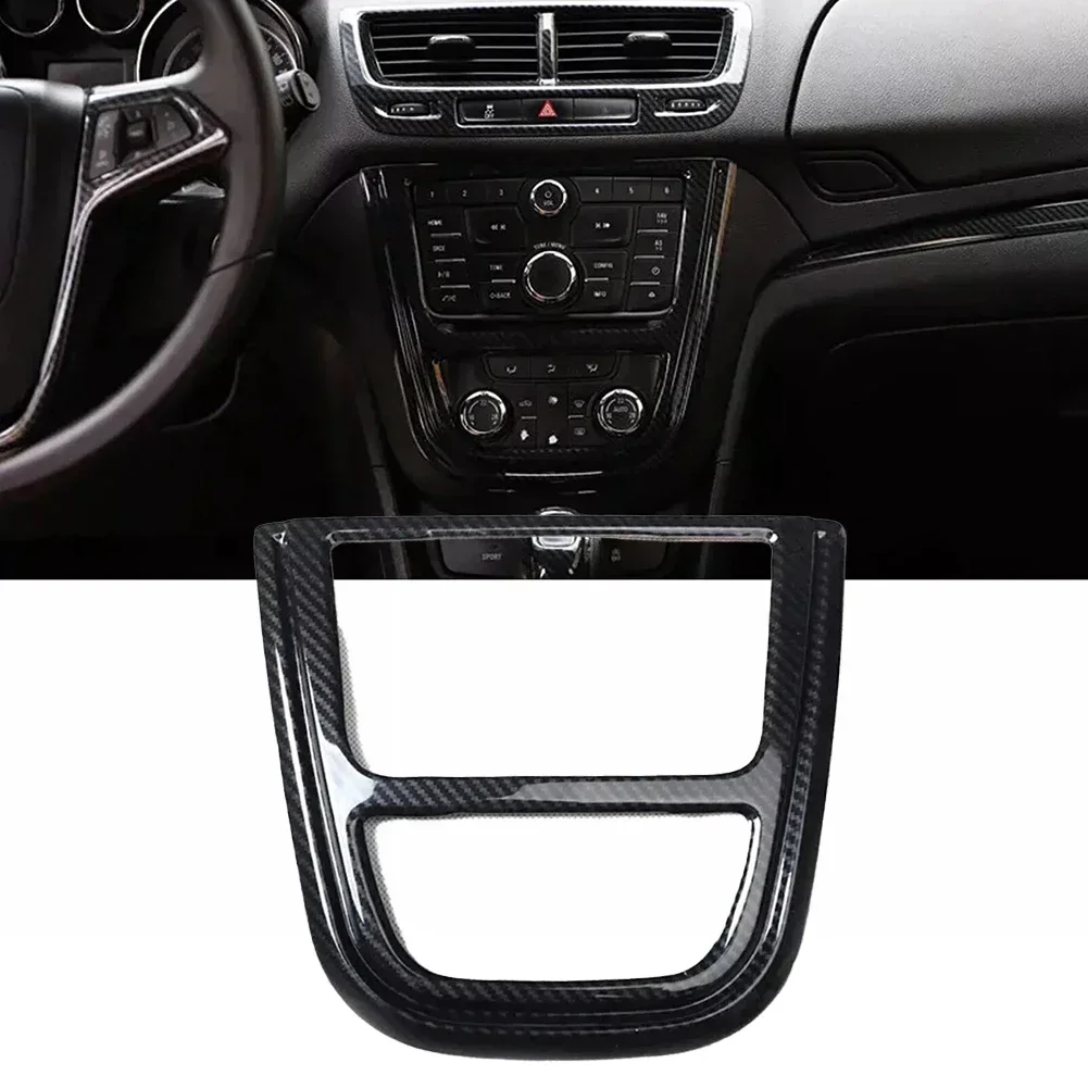 For Buick for Encore Carbon Fiber Console CD Button Frame Control Panel Cover Durable Material Hassle Replacement