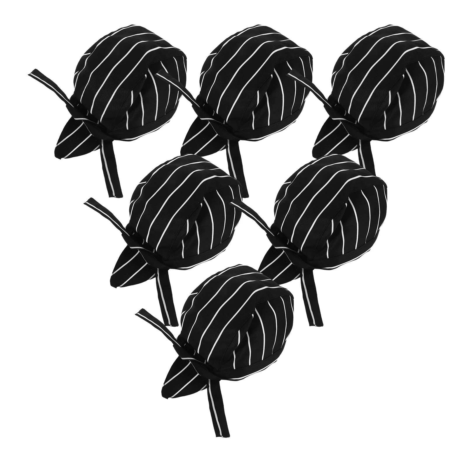 

6pcs Japanese Chef Hat Unisex Pirate Head Wrap Quick-Dry Kitchen Cooking Cap For Restaurants Food Service Stylish Ribbon Sushi