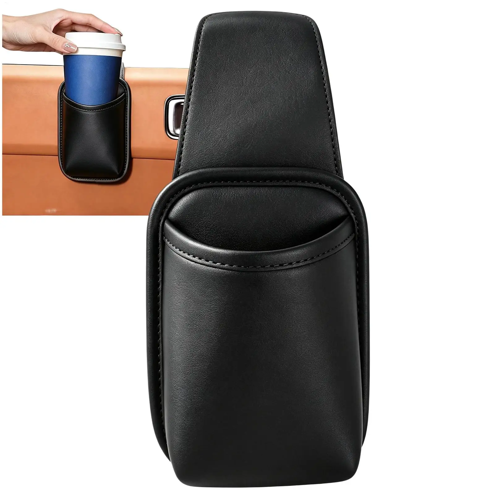 Universal Car Door Cup Holder Organizer Bag Hanging Vehicle Door Side Storage Bag Water Cup Holder Drink Rack Pocket