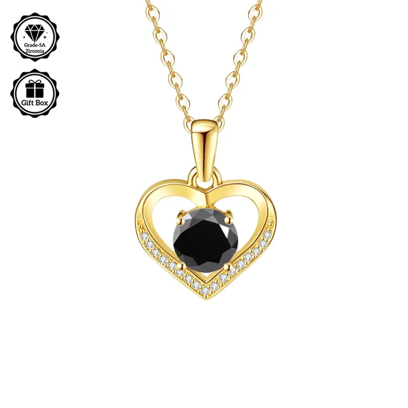 

LAMVOICE Jewelry for women, christmas gift, high quality gift, 1 carat zirconia necklace, S925 sterling silver necklace