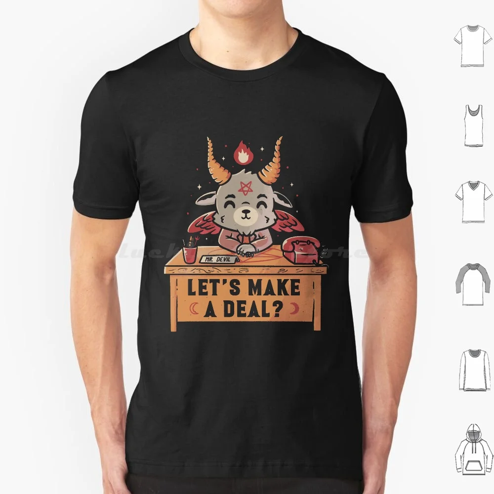 Let’s Make A Deal Funny Cute Evil Baphomet T Shirt 6xl Cotton Cool Tee Devil Cute Devil Evil Funny Evil Baphomet Deal Pentagram