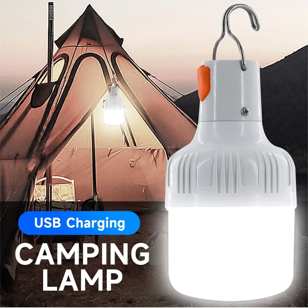 

Outdoor USB 18650 Battery Rechargeable LED Lamp Bulbs 30W Emergency Light Hook Up Camping Fishing Portable Lantern Night Lights