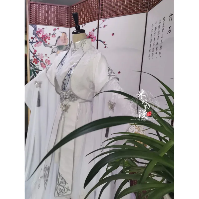 أزياء أنيمي إيه ها وقطته البيضاء ماستر تشو وانينغ التأثيرية TGCF شيه ليان ملابس بيضاء مو داو زو شي وي ووشيان للهالوين #1