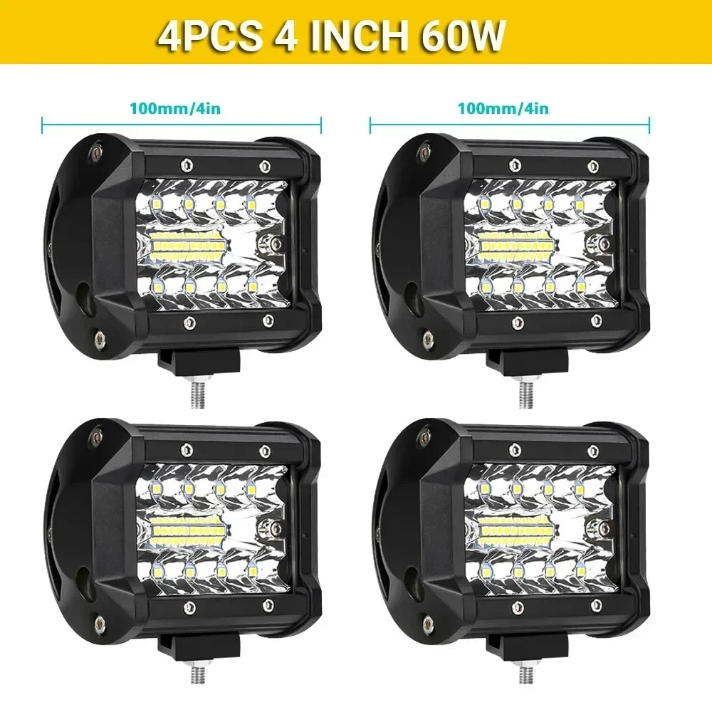 4/7/9/12/17/20 Inch Led Lichtbalk Voertuig 12V Werklamp Bar Spotlight Boot Barra Led Rijden Vrachtwagen ATV SUV 4x4 Lange Afstand