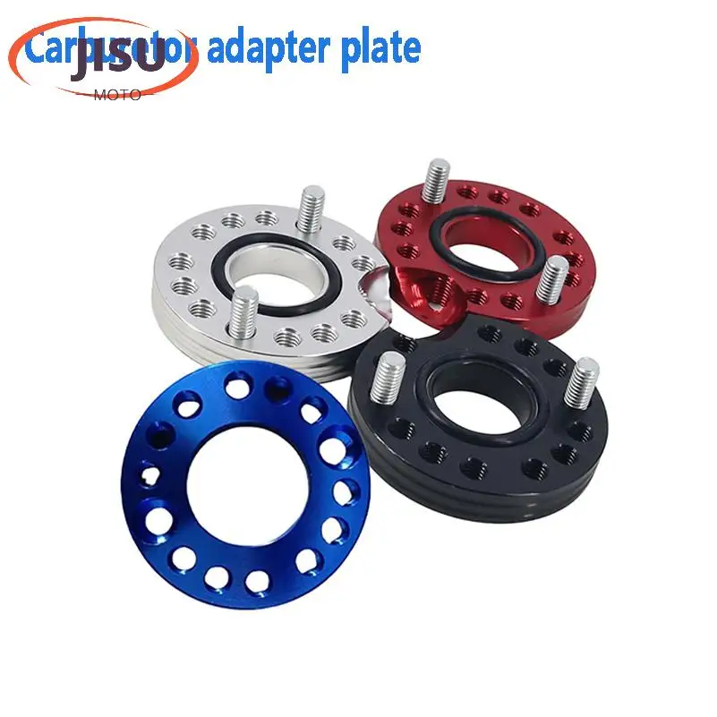Motorcycle CNC Carb Carburetor Inlet Manifold Adjuster Universal Flange Spinner Plate Adaptor For Yamaha Honda  ATV Etc