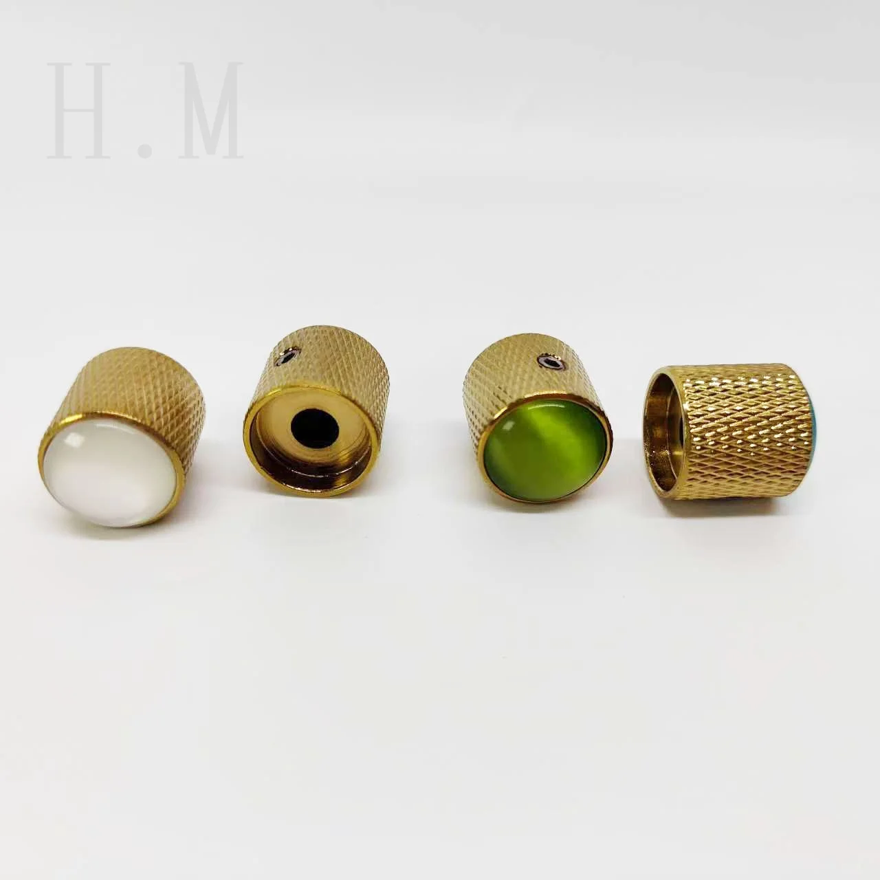 Pedra olho de gato incrustada com volume de furo e botão de tom, guitarra elétrica, volume de baixo elétrico e botão de tom, tampa do potenciômetro