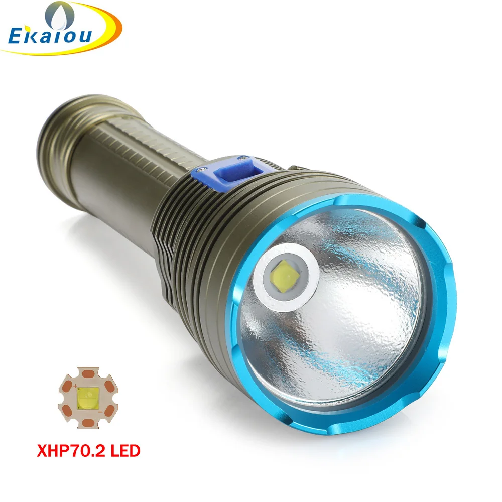 

Diving Flashlight XHP70.2 LED Underwater 100M Tactics waterproof Diver High Power Lighting At Night Hunting Fishing submersible