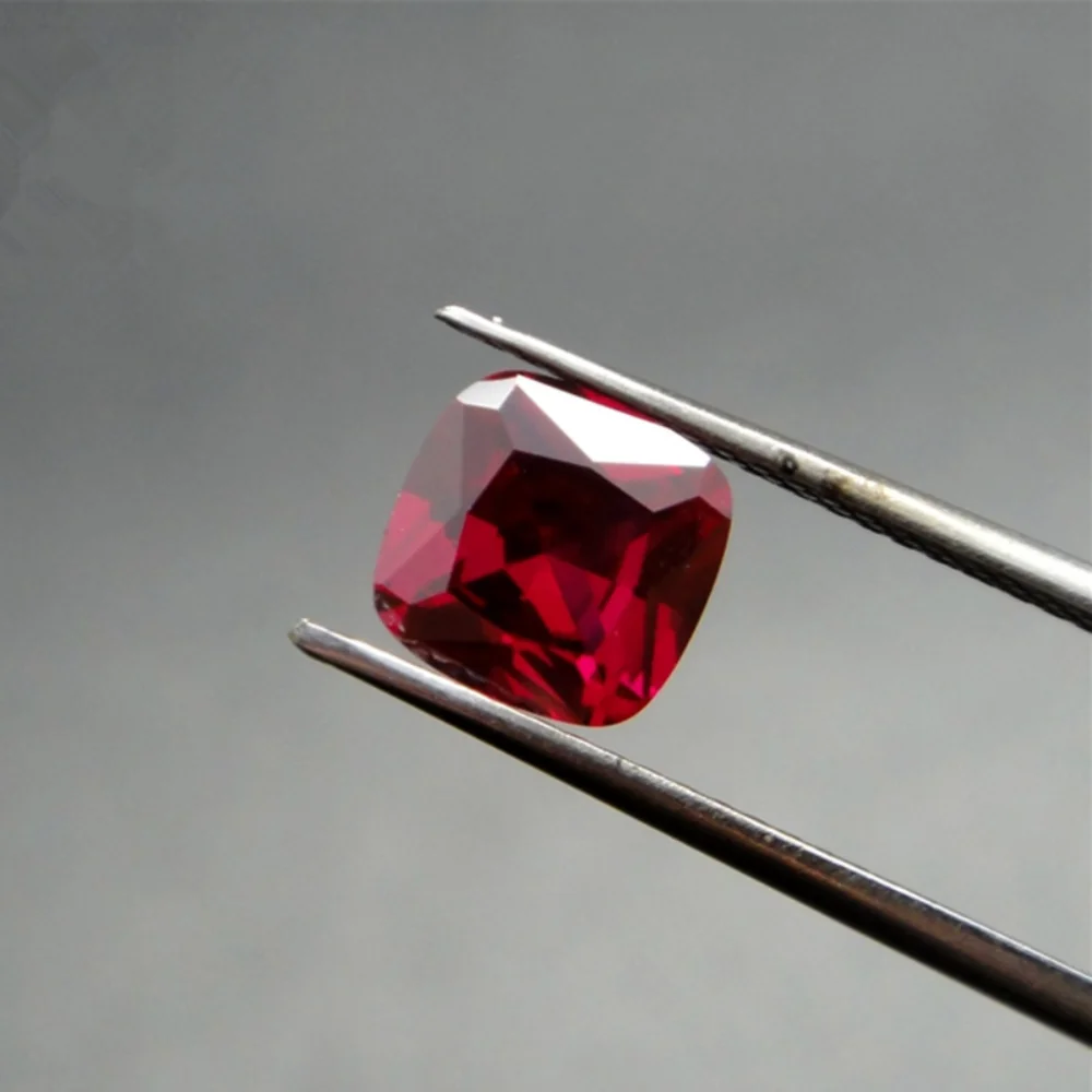 

Joanlyn Ruby Square Faceted Gemstone Cushion Cut Ruby Gem Multiple Sizes to Choose C28R