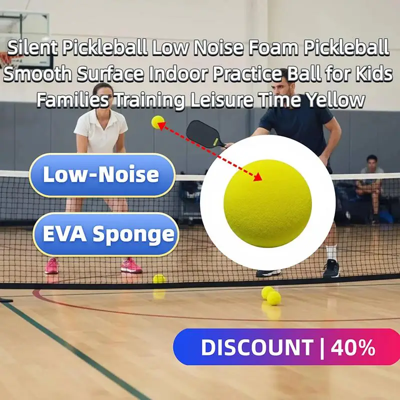 1/2Pcs PU Silent Pickleball High Rebound Durable Soft For Indoor Outdoor Home Training Play And Badminton Beginner
