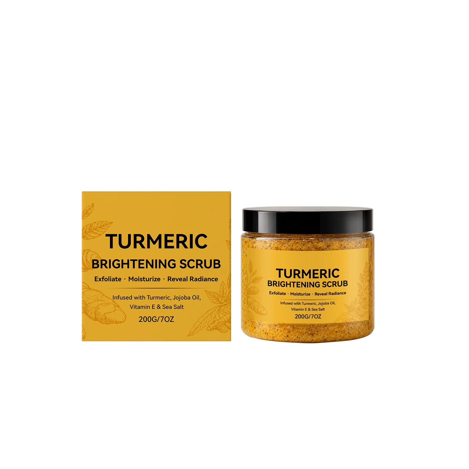 Turmeric Body Scrub Dead Skin Remover Reduce Dark Spots Skin Brightening Lightening Whitening Moisturizing Exfoliating Skin Care