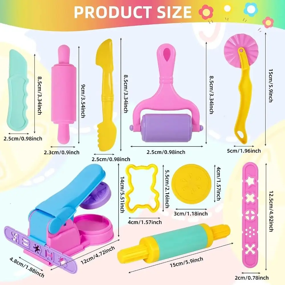 Kit alat adonan DIY cetakan plastisin 3D kreatif Mini Aksesori tanah liat pemodelan warna acak cetakan hewan