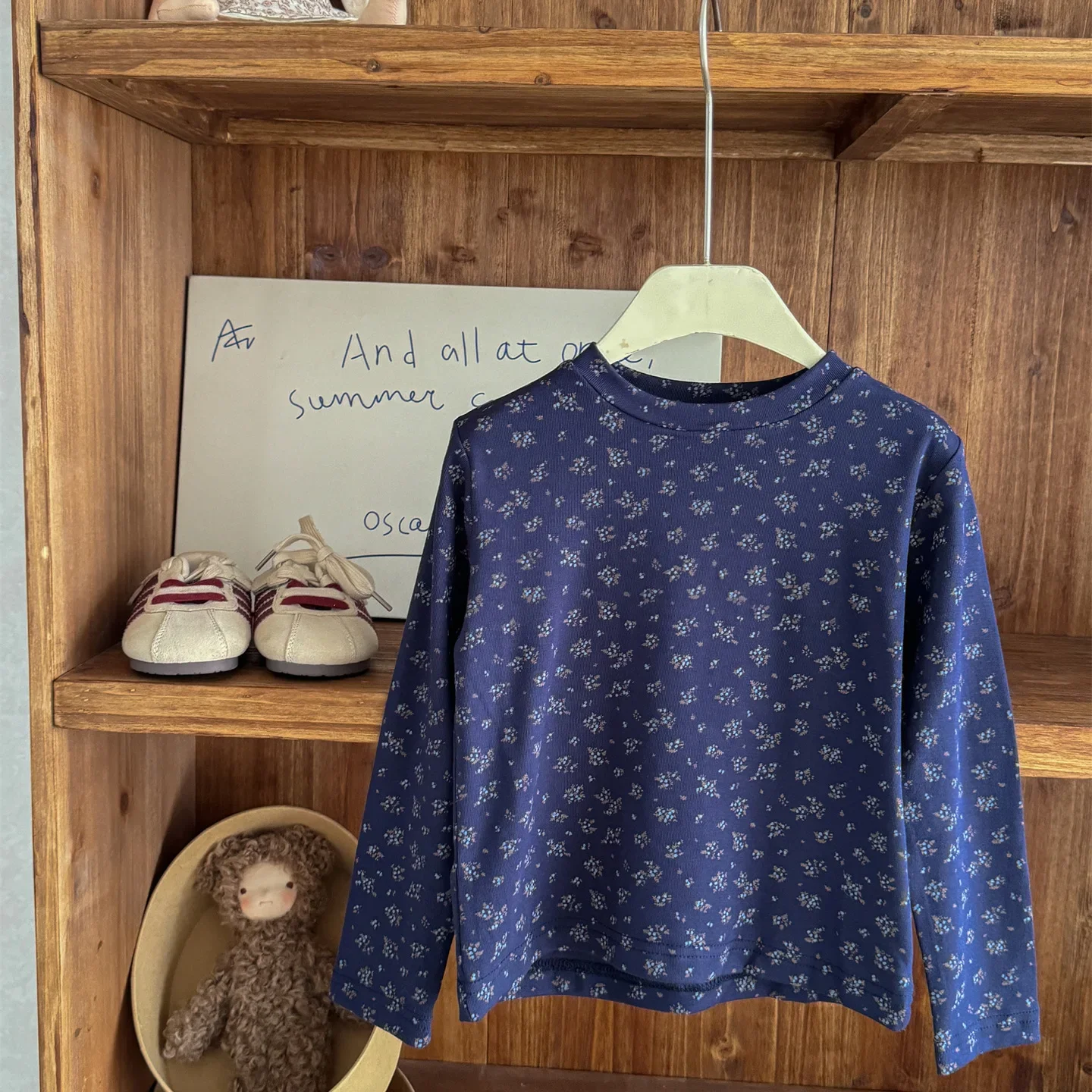 Girls Blouse 2026 Autumn New Childrens Clothing Korean Style Girls Baby Mori Department Loose Broken Flower Bottom Shirt