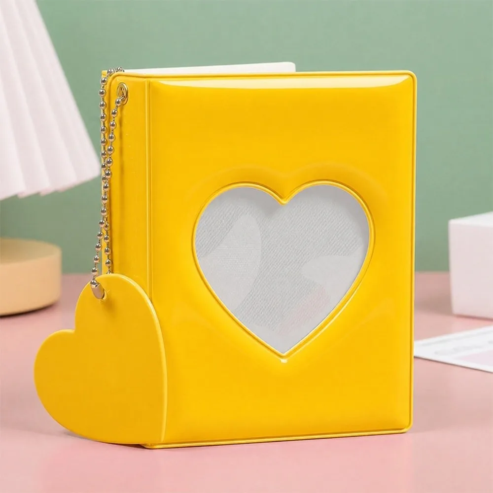 Waterproof 3 Inch 40/64 Slot Photo Album Heart Cutout Macaron Card Holder Chain Decor Photo Binder Kpop Card Keep