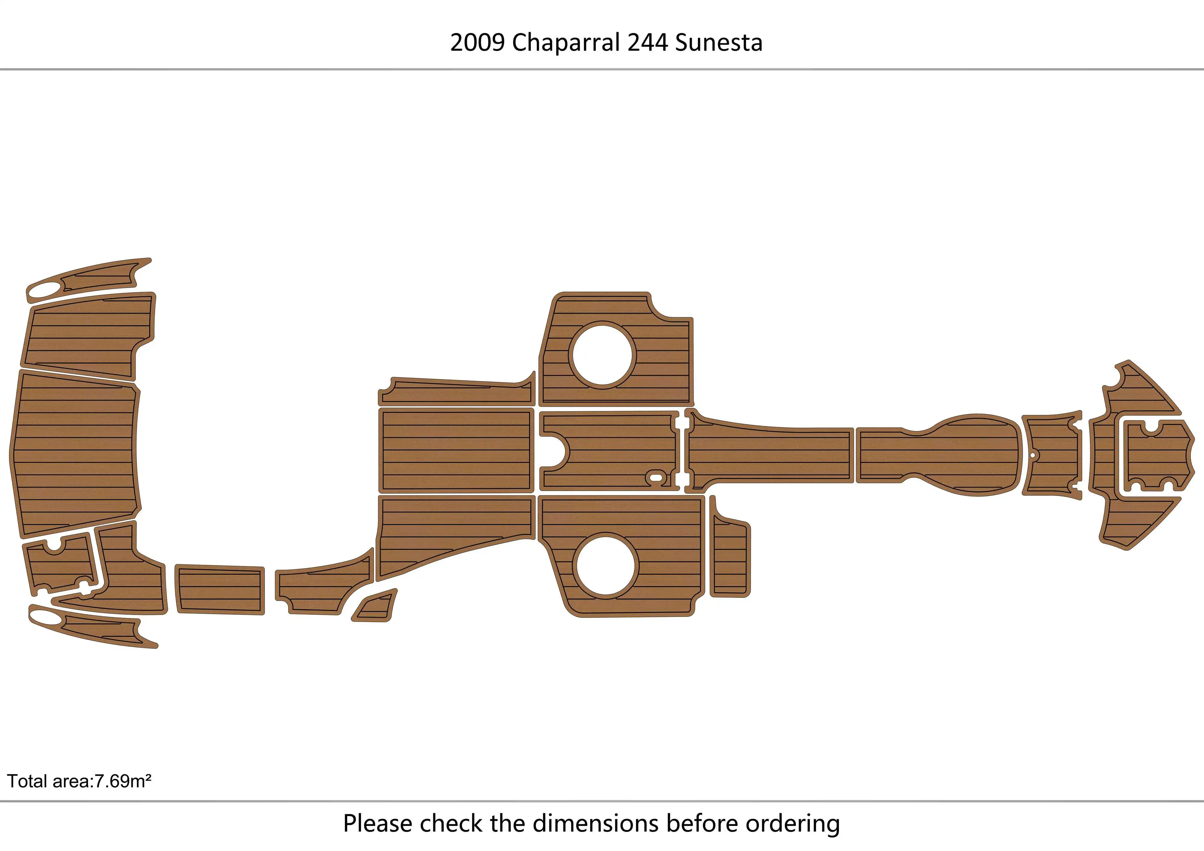 

2009 Chaparral 244 Sunesta Bow Cockpit platform 1/4" 6mm EVA fAUX carpet Water Ski Yacht Fishing Boat Non-slip mat floor