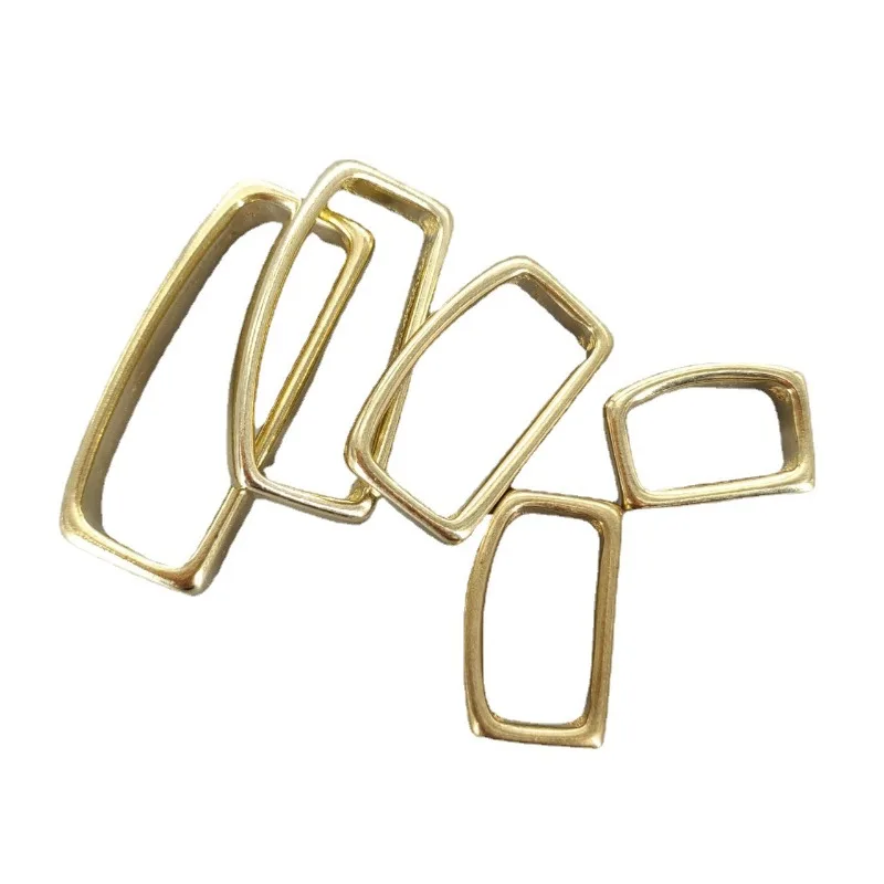 2 Pcs Solid Brass Belt Keeper D Shape Belt Strap Loop Ring Buckle for Leather Craft Bag Strap Belt 16mm 20mm 25mm 32mm 40mm