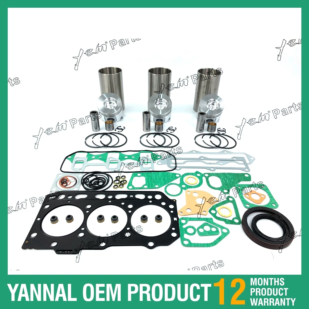 FOR YANMAR ENGINE 3D84E Overhaul Kit With Valves+Push Rod