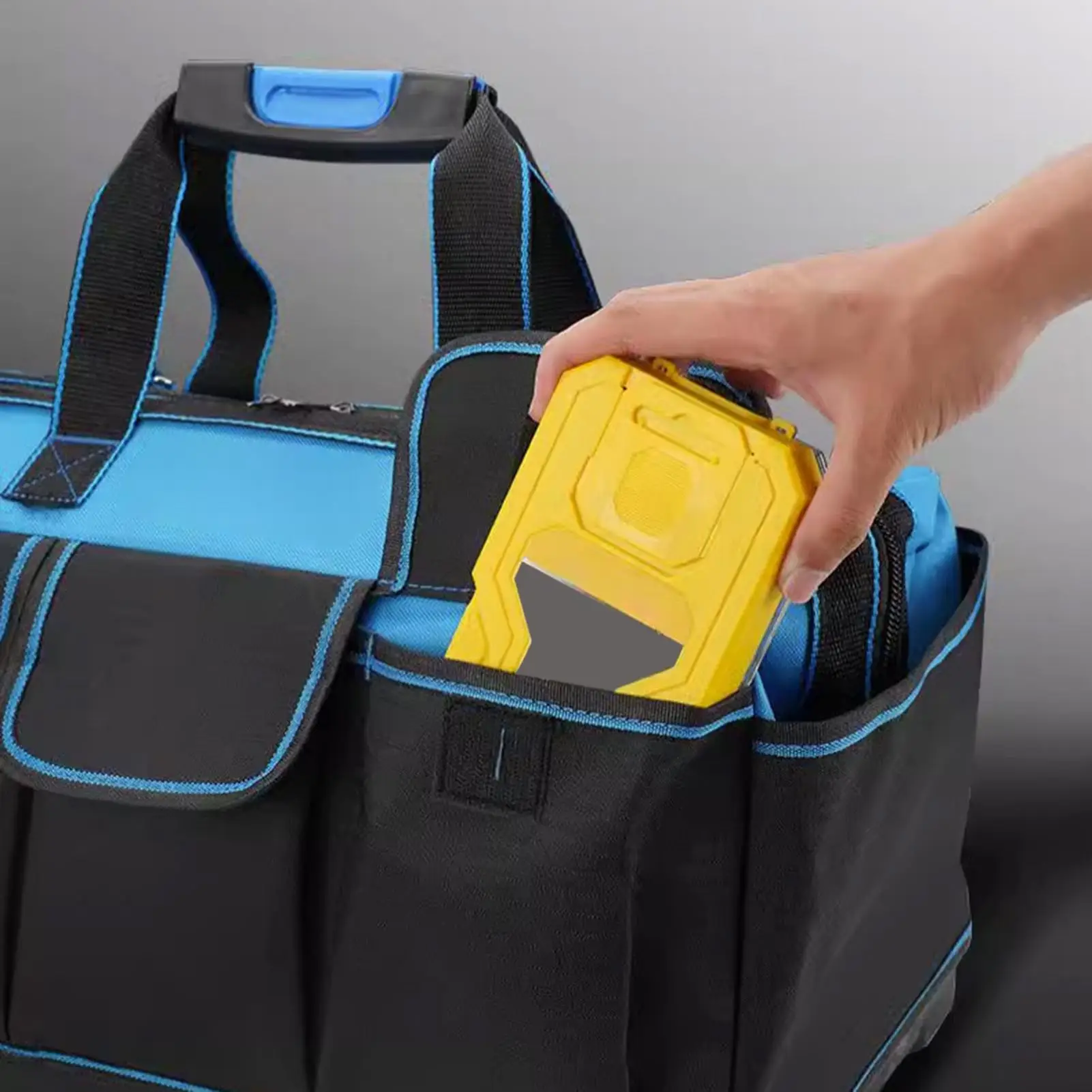 Power Tool Bag Heavy Duty Waterproof Ergonomic Handle Portable Mechanic Tool Bag For Construction Work Home Garage Workshop Dad