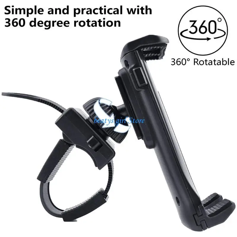 C7AB Motorfiets Telefoon Holder Snelle release Motor Scooters Stuurclip voor 15 14 13 360 graden roterende standaard