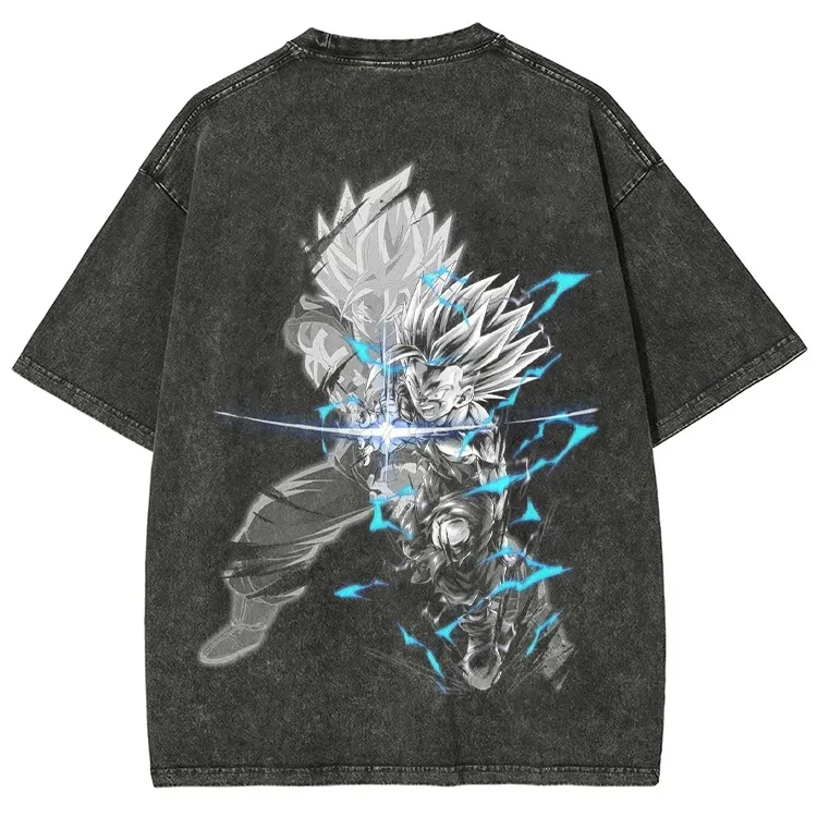 

Футболка с короткими рукавами с принтом Dragon Ball Son Gohan, повседневная летняя одежда, мужская уличная одежда, мужская одежда, стираный топ, популярный