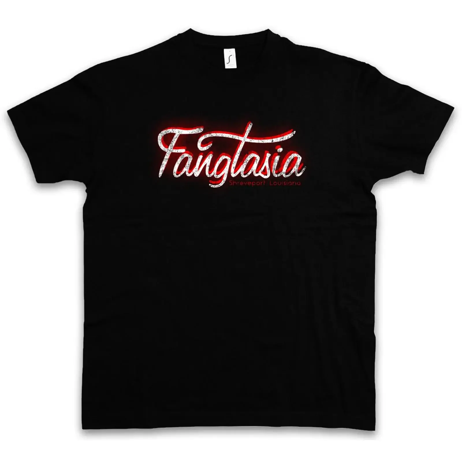 VAMPIRE BAR T SHIRT Eric True Fangtasia Vampir Club Night Fangs Blood Northman vintage Washed Slightly graphic homme Stylish