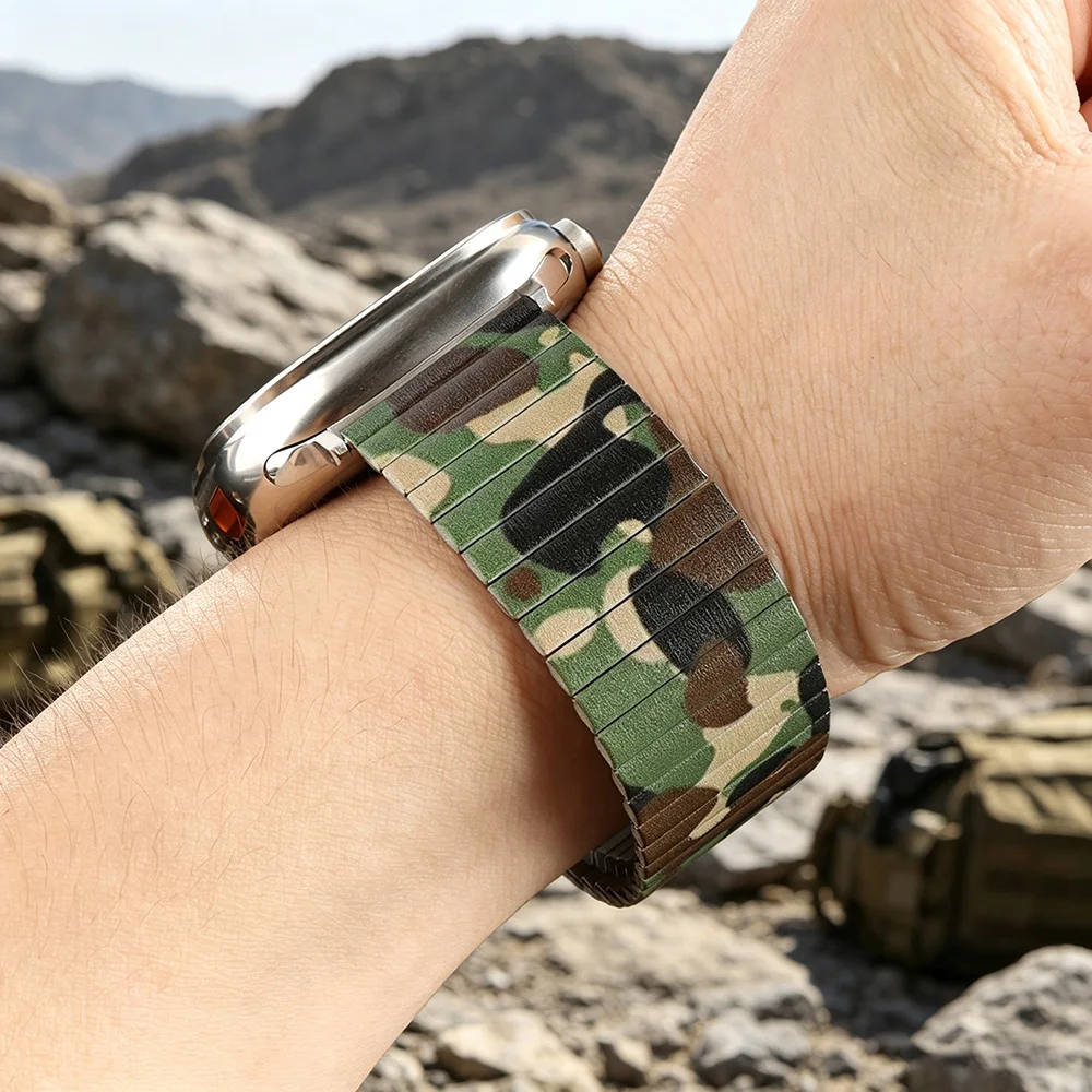 Multi Colored Elastic Stainless Steel Band for Apple Watch Ultra 4/3/2 49mm IWatch Series 12 11 10 9 8 SE 7 6 5 4 Color Strap
