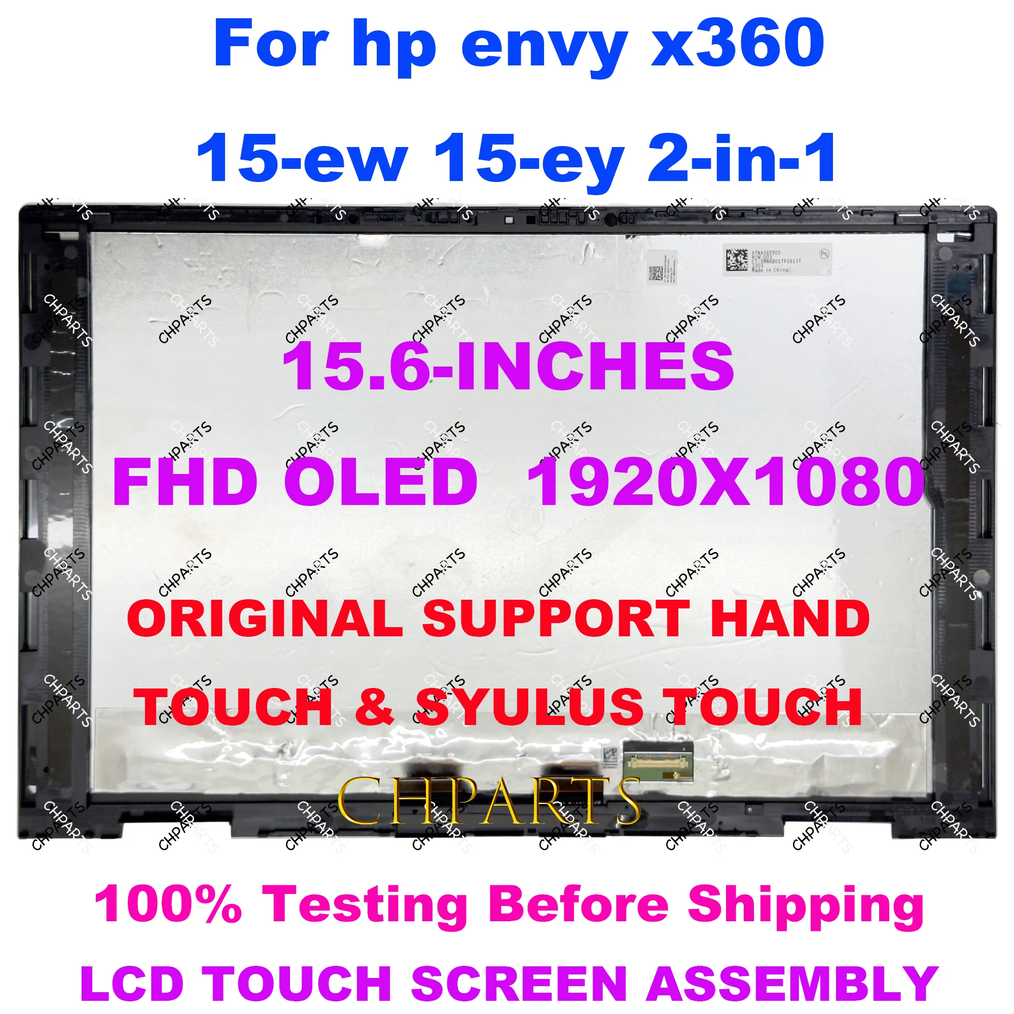 

For HP Envy x360 15-ew TPN-W147 2-in-1 15.6 Inch LCD Touch Screen Digitizer Repalcement Assembly FHD 1920x1080 N10354-001