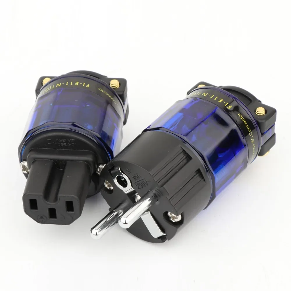 FURUTECH FI-E11-N1(R) / FI-11-N1 (R) Power plug Rhodium Schuko IEC 15A/125V adapter plug