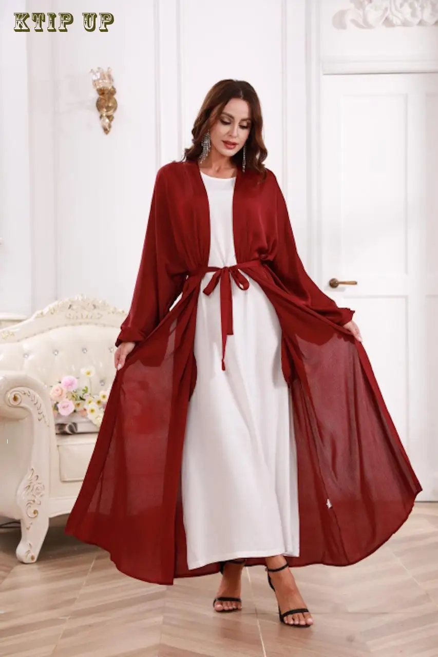 Muslim abaya for women, Muslim dress with puff sleeves, soft, solid color, Dubai, Turkey, Islamic clothing