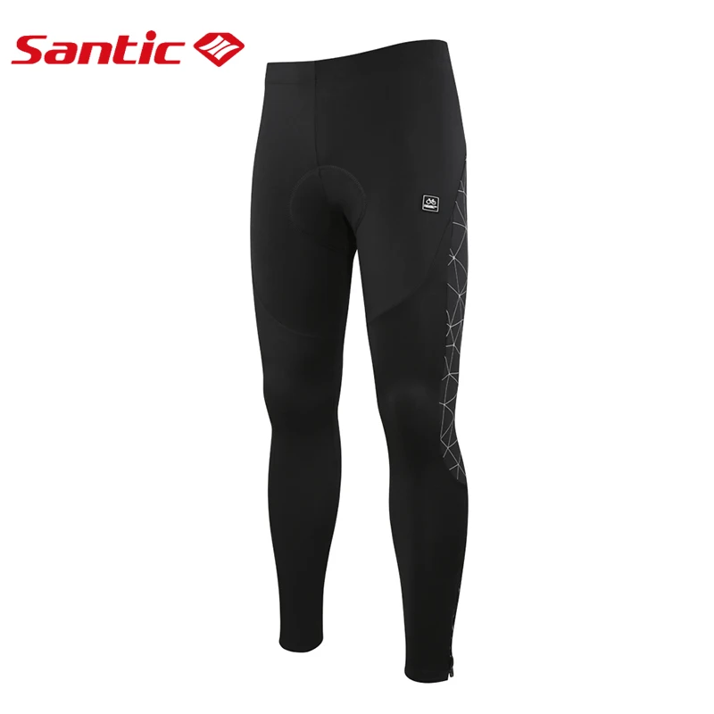 Santic Men's Winter Cycling Tights Padded Pants Cycle Leggings Bicycle Bike Trouser-Reflective Winter Warm Windproof K7MB018