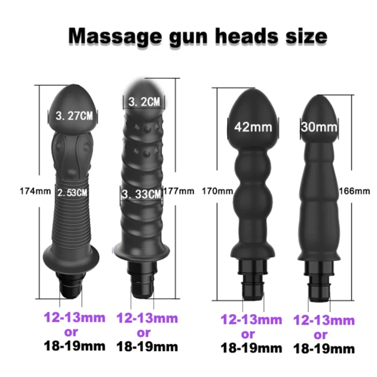 Massage Gun Heads Vibration Dildo Sex Penis Adult Vibrats Fascia Toys Slicone Heads Gun Percussion Vibrators For Women Man