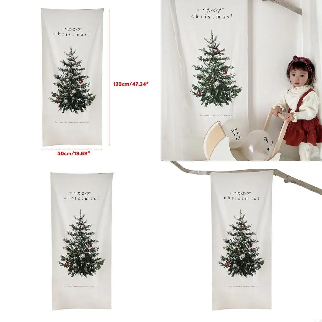 62KD Christmas Tree Background Cloth Photo Props 2024 Wall Tapestry Poster Decoration
