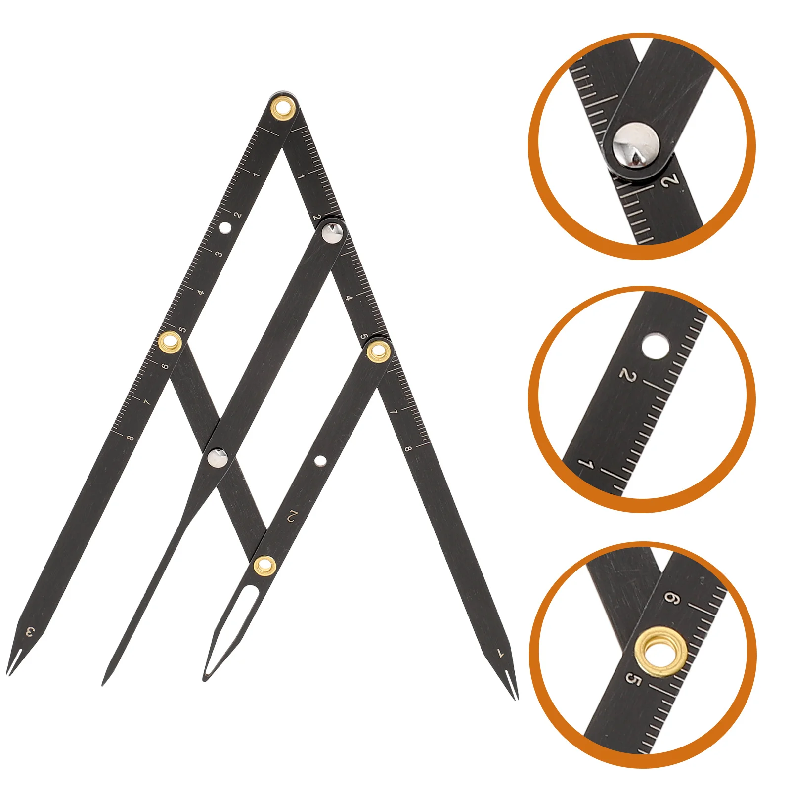 1 قطعة حاكم الحاجب الفولاذ المقاوم للصدأ انزلاق ثلاث نقاط أداة قياس قابلة للتعديل النسبة الذهبية للرسم Microblading الدقيق