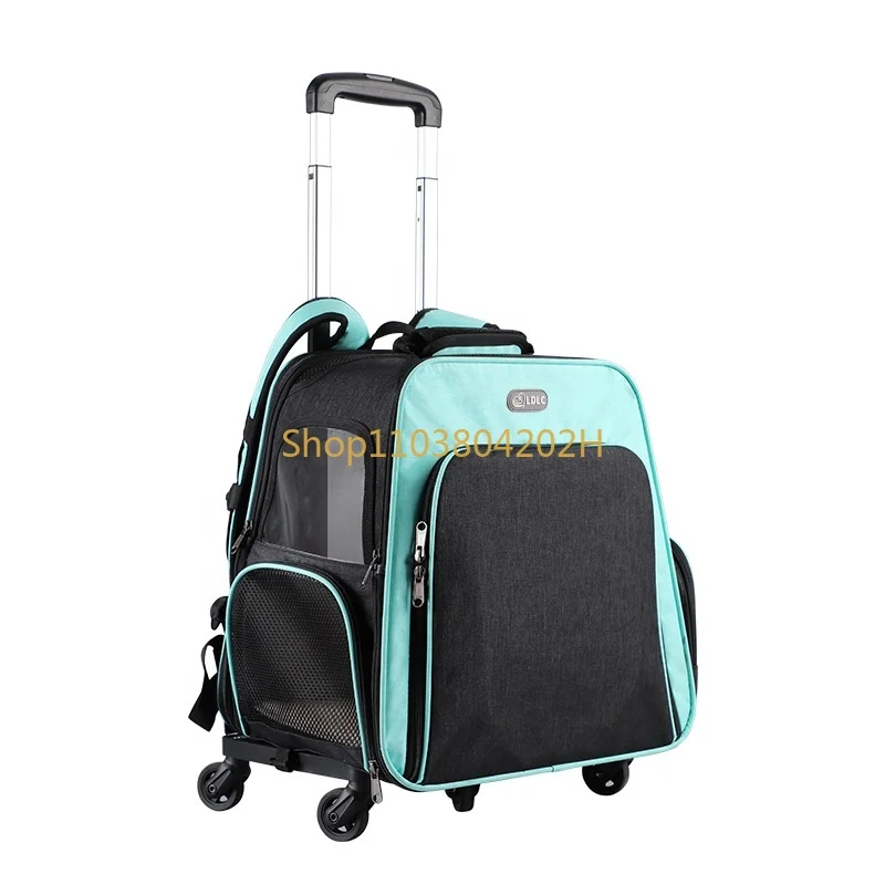 Dog Cat Travel  Stroller Front Carrier Case with Wheels Pet Trolley Bag Cat Carrier With Wheels