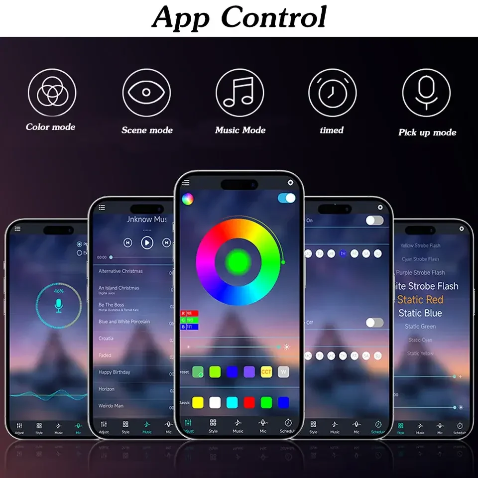 مصباح جو لغرفة النوم وغرفة الألعاب واي فاي تويا بلوتوث سطح المكتب مصباح ليلي صغير ذكي عكس الضوء LED الجدول مصباح المحمولة