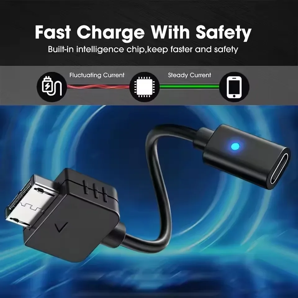For PS Vita PCH-1000 Series Type C Female Charging Cables Charging Adapter Cords USB-C Female Cable for PS Vita 1000 Controller view 5
