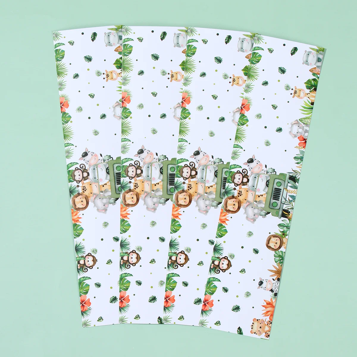10pcs Jungle Animal Water Bottle Stickers Safari Theme Birthday Party Decoration Kids 1st Birthday Baby Shower Party Supplies