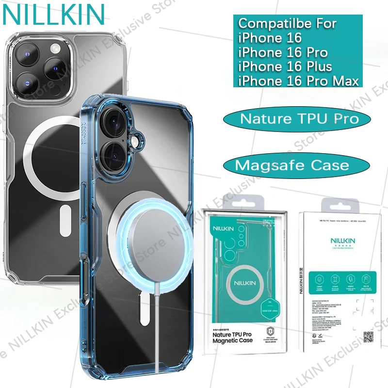 

Nillkin For iPhone 16 Pro Max/16 Pro/16 Plus Nature TPU Pro Magsafe Case Anti fall airbag magnetic phone case protective cover