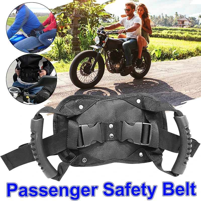 

Motorcycle Atv Passenger Safety Belt Rear Seat Grab Grip Handle Belly Armrest