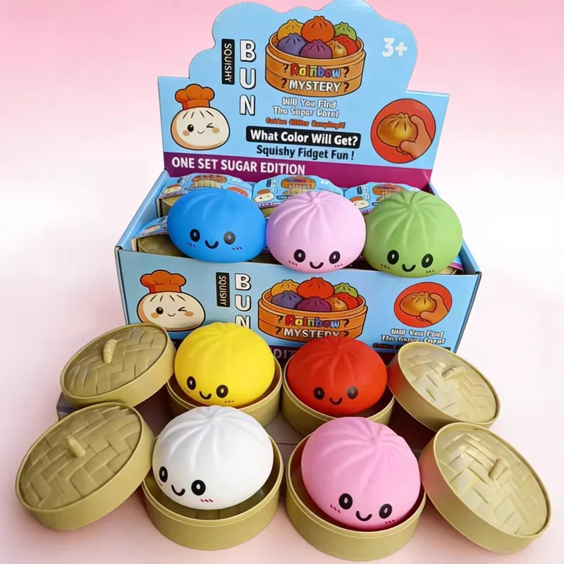 

Squishy Dumpling Tpr Stress Relief Fidget Toy Cute Expression Portable Vent Decompression Toy For Adult Anxiety Relief