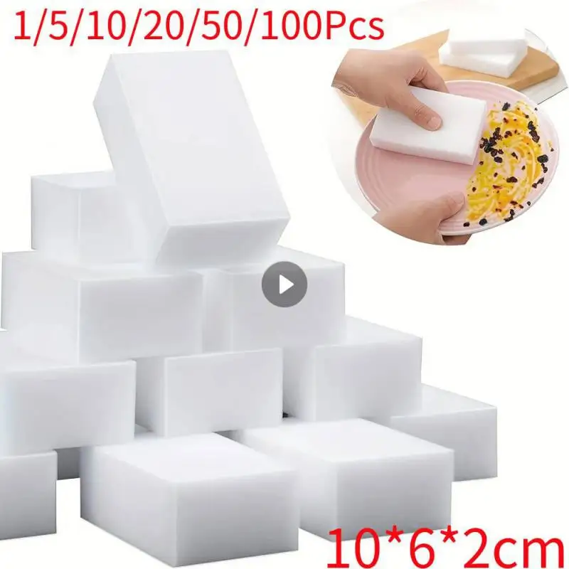 100-1Pc Magic Sponge Eraser White Melamine Sponge For Dishwashing Kitchen Bathroom Office Cleaner Cleaning Tools 100*60*20mm