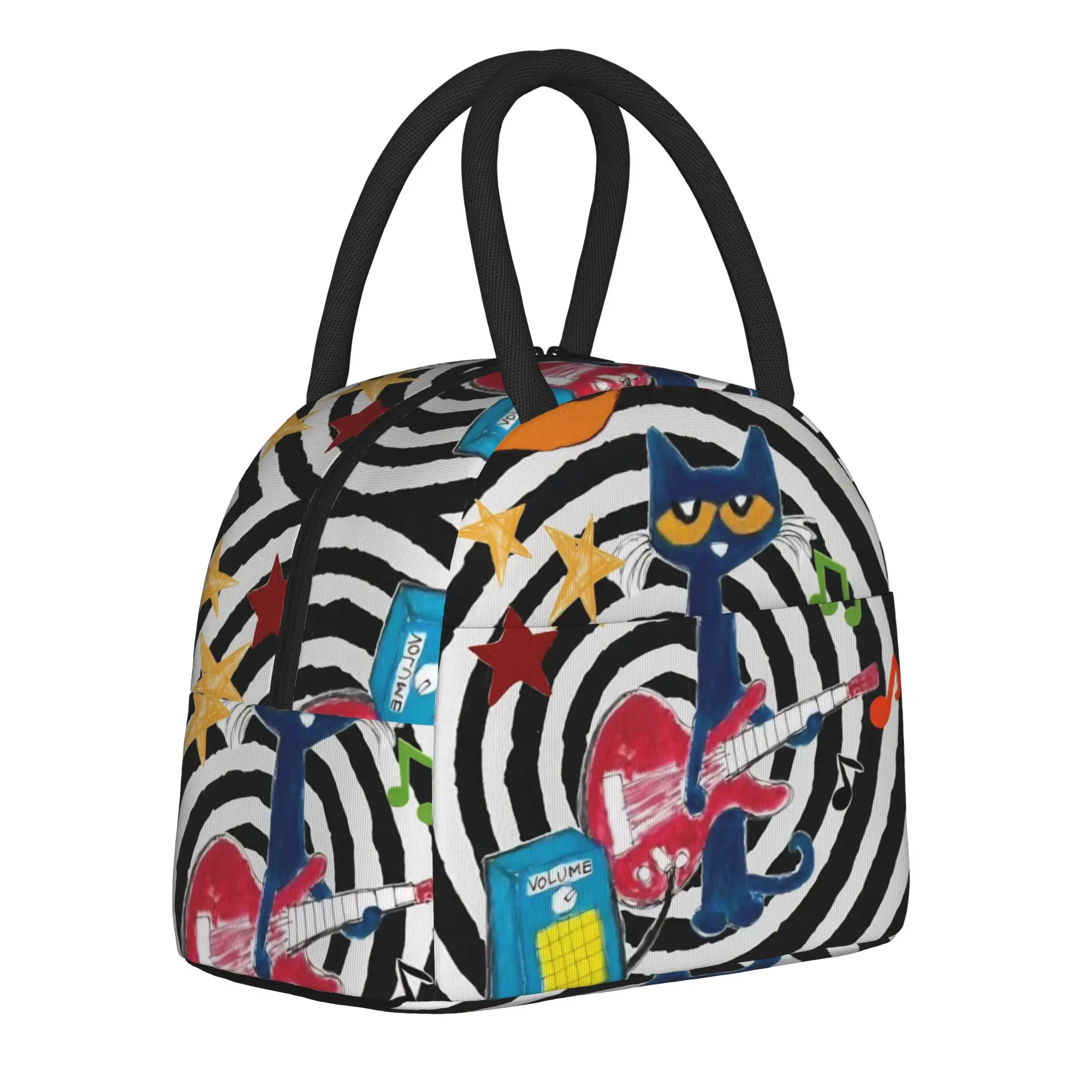 Pete Cartoon Comic Cats Merch Insulated Lunch Bag For Outdoor Food Storage Bag Reusable Cooler Thermal Lunch Boxes