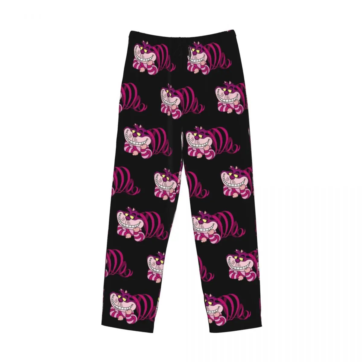 Pantalon de pyjama chat du Cheshire personnalisé pour hommes, bas de vêtements de nuit avec poches, Alice au pays des merveilles, salon de dessin animé, sommeil commandé