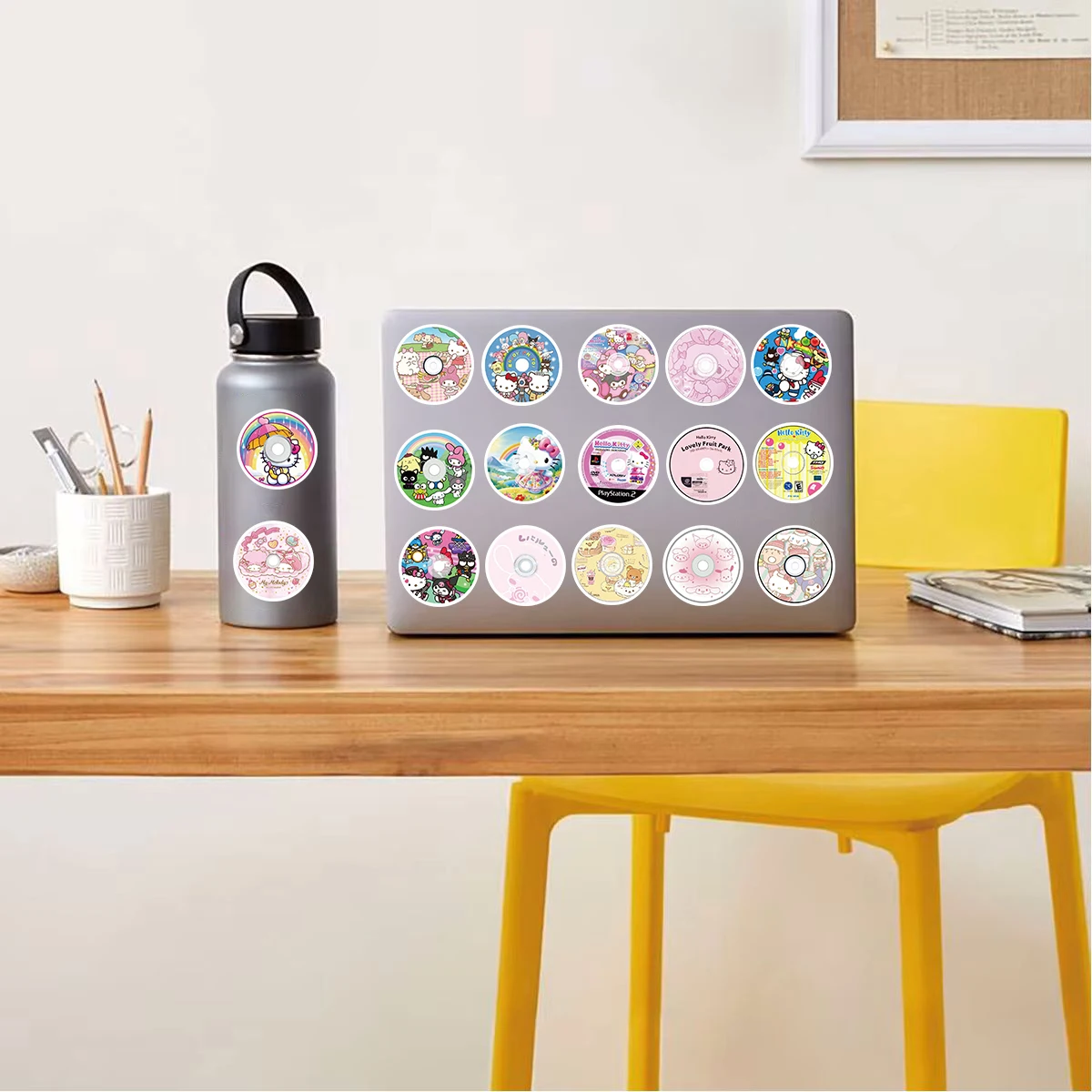 50PCS Sanrio CD Sticker Notebook Harajuku Home Bicycle Art Laptop Luggage Y2K Fashion Cafe Phone Cafe Streetwear Stickers